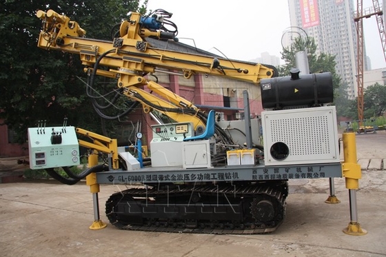 Rotary Drilling DTH Hammmer Engineering Drilling Rig For Hard Ground